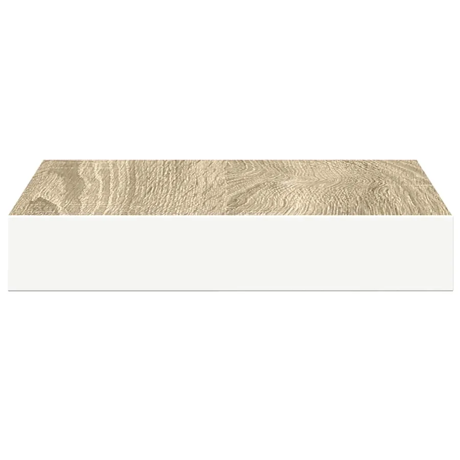 Étagère murale flottante Chêne et blanc 23x23,5x3,8 cm MDF - 7