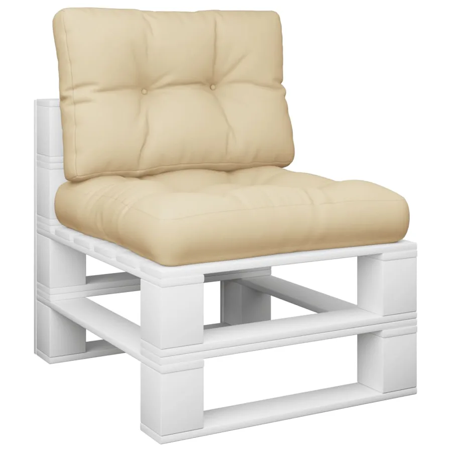 Coussins de palette lot de 2 beige tissu - 3