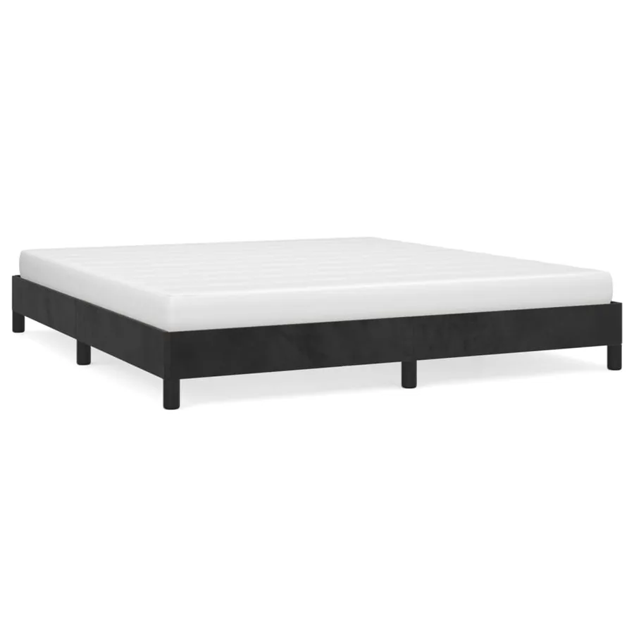 Cadre de lit sans matelas noir 180x200 cm velours - 2