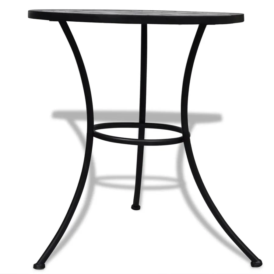 Mobilier de bistro 3 pcs Carreaux céramiques Noir et blanc - 10