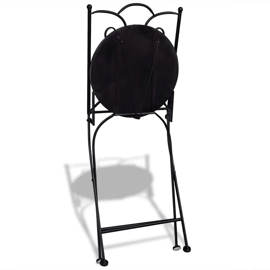 Chaises pliables de bistro 2 pcs Céramique Noir et blanc - 6