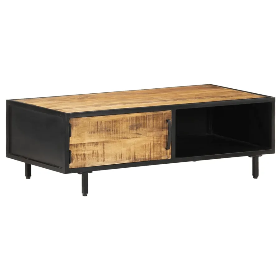 Table basse 105x50x35 cm Bois de manguier brut - 11