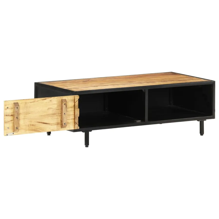 Table basse 105x50x35 cm Bois de manguier brut - 3