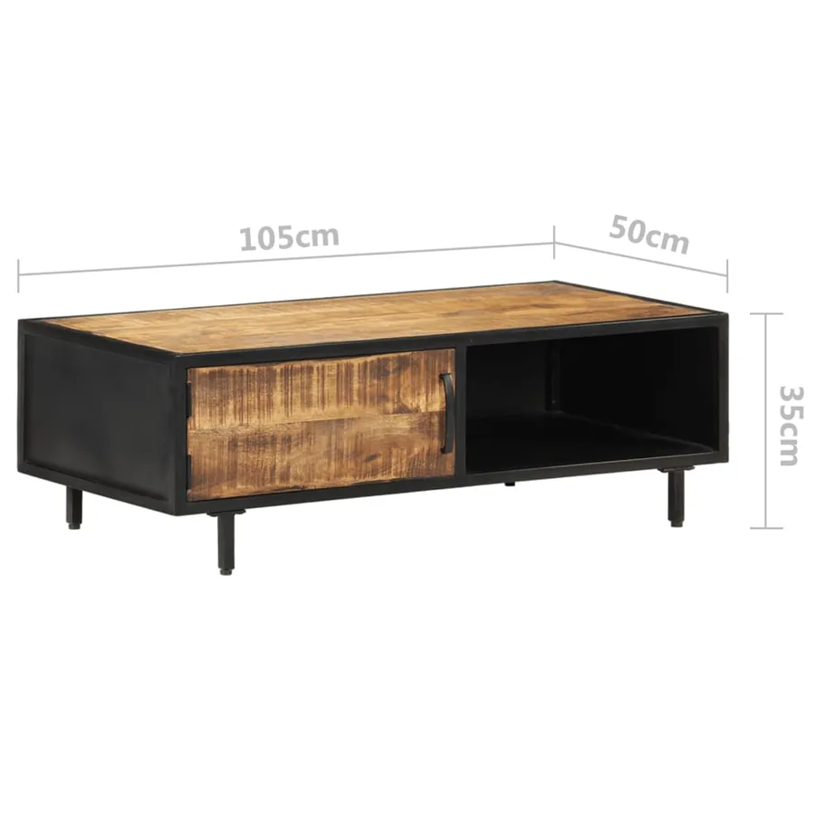Table basse 105x50x35 cm Bois de manguier brut - 7