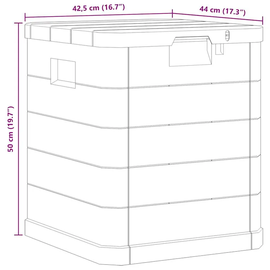 Boîte de rangement de jardin 90 L Marron - 11