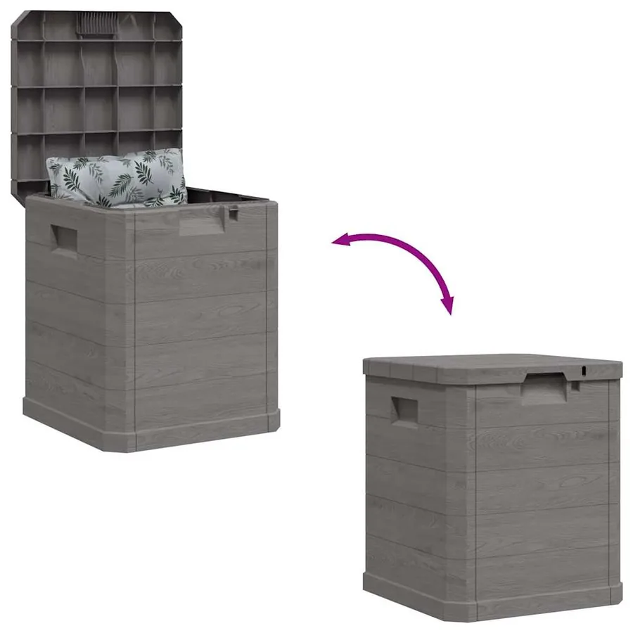 Boîte de rangement de jardin 90 L Marron - 7