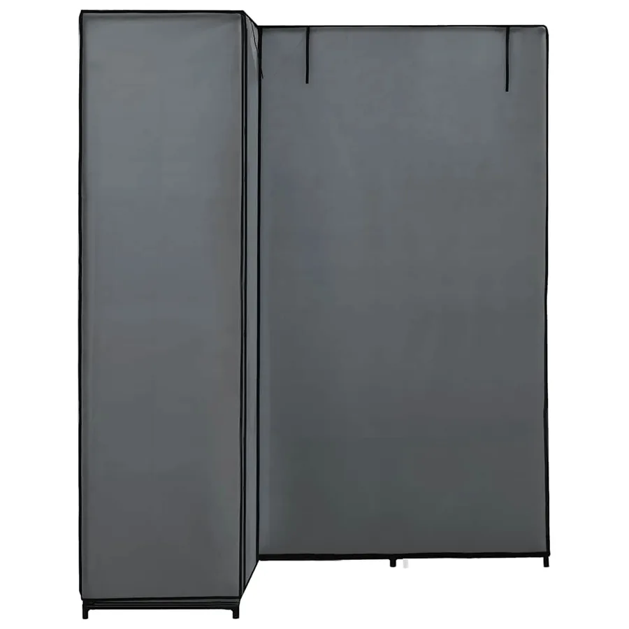 Garde-robe d'angle Gris 130 x 87 x 169 cm - 5
