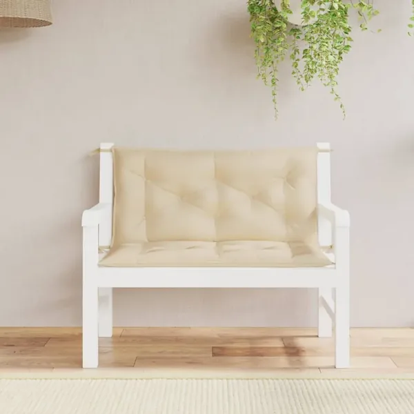 Coussins de banc jardin lot de 2 beige 100x50x7 cm tissu Oxford