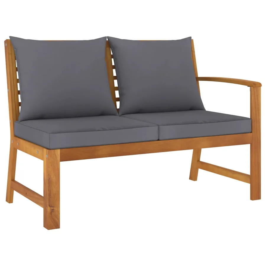 Salon de jardin 6 pcs avec coussin Bois d'acacia solide - 4