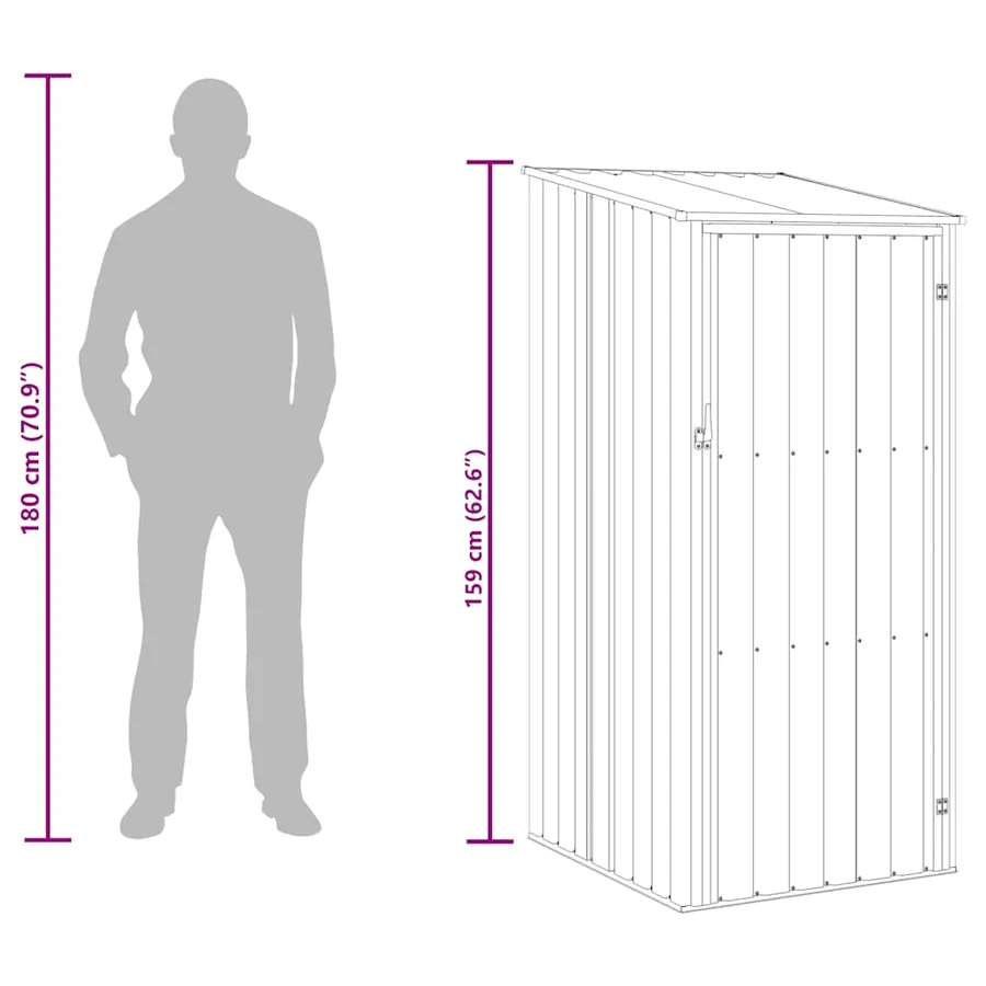 Abri de jardin Gris 87x98x159 cm Acier galvanisé - 9