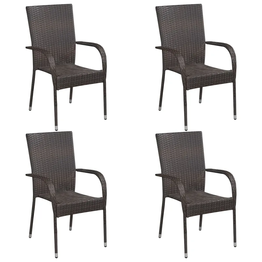 Ensemble à manger de jardin 5 pcs Marron - 2