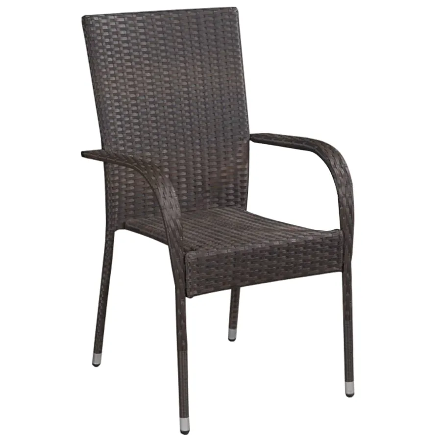 Ensemble à manger de jardin 5 pcs Marron - 3
