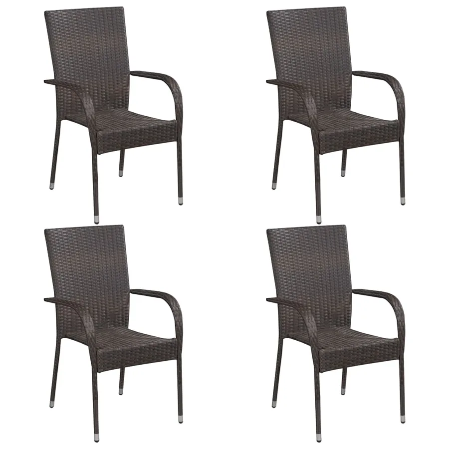 Ensemble à manger de jardin 5 pcs Marron - 5