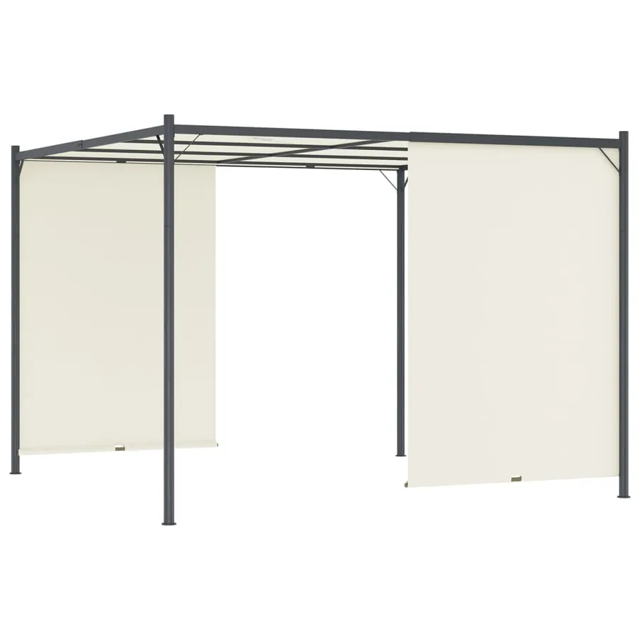 Pergola avec toit réglable Crème Blanc 3x3 m Acier - 3
