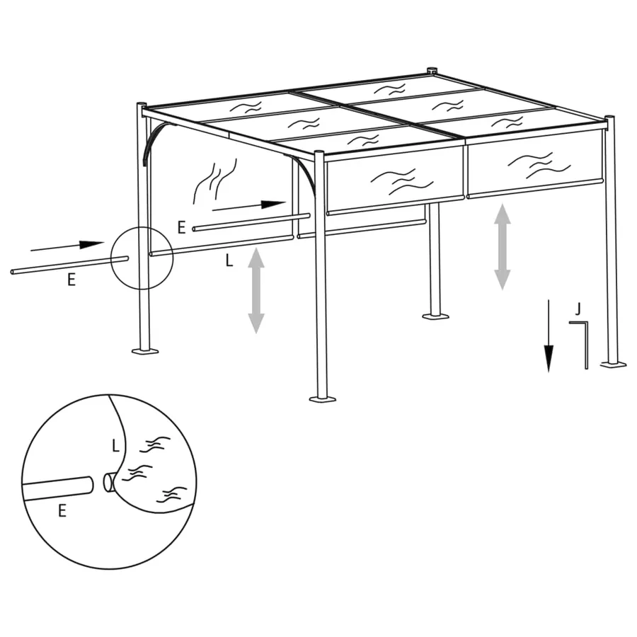 Pergola avec toit réglable Crème Blanc 3x3 m Acier - 6