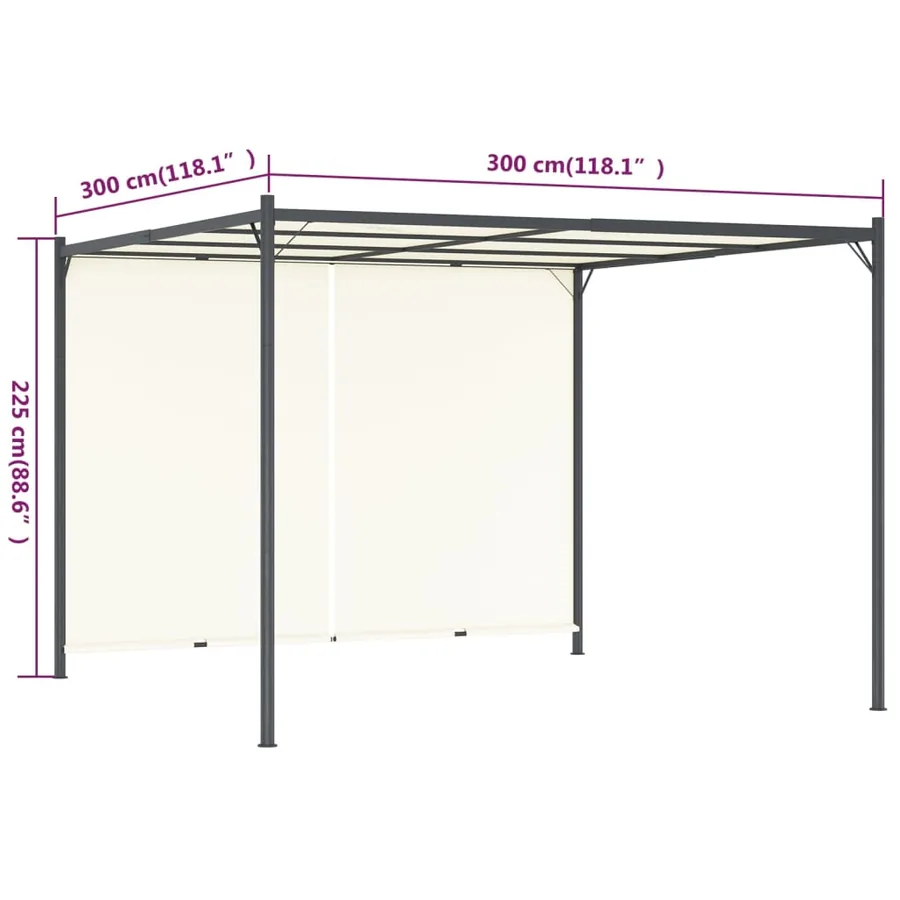Pergola avec toit réglable Crème Blanc 3x3 m Acier - 7