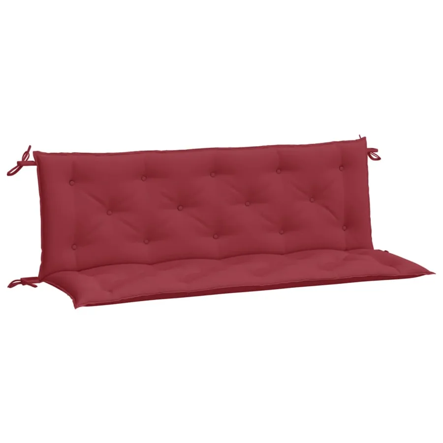 Coussins de banc de jardin lot de 2 rouge bordeaux tissu Oxford - 2