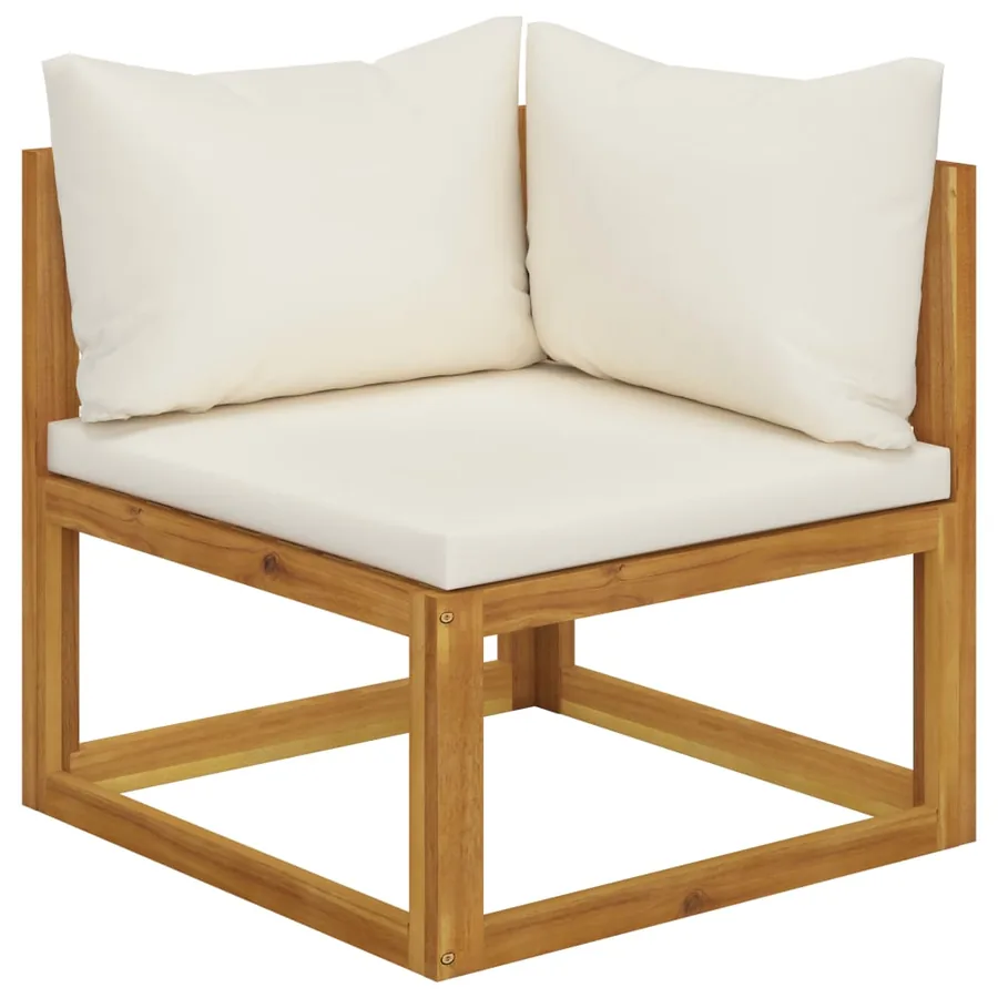 Banc de jardin à 2 places avec coussins blanc crème - 2
