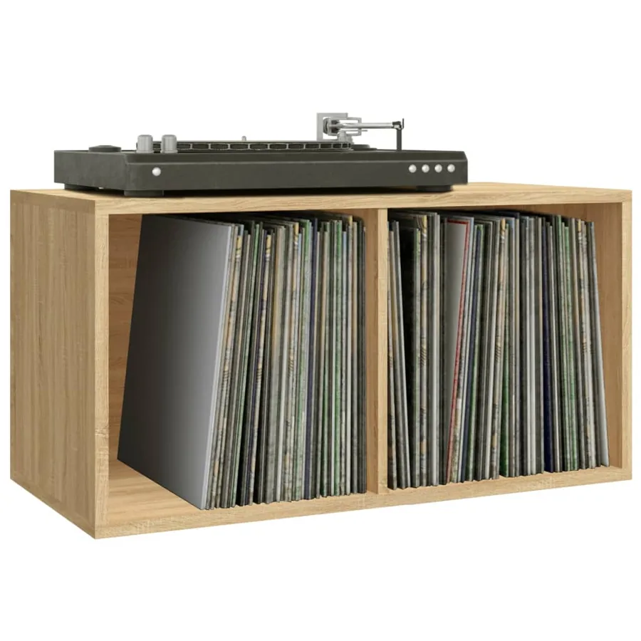 Boîte de rangement de vinyles Chêne sonoma 71x34x36 cm - 5