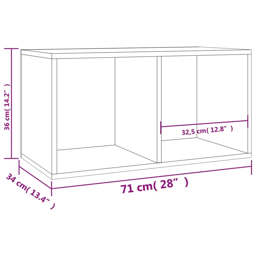 Boîte de rangement de vinyles Chêne sonoma 71x34x36 cm - 9