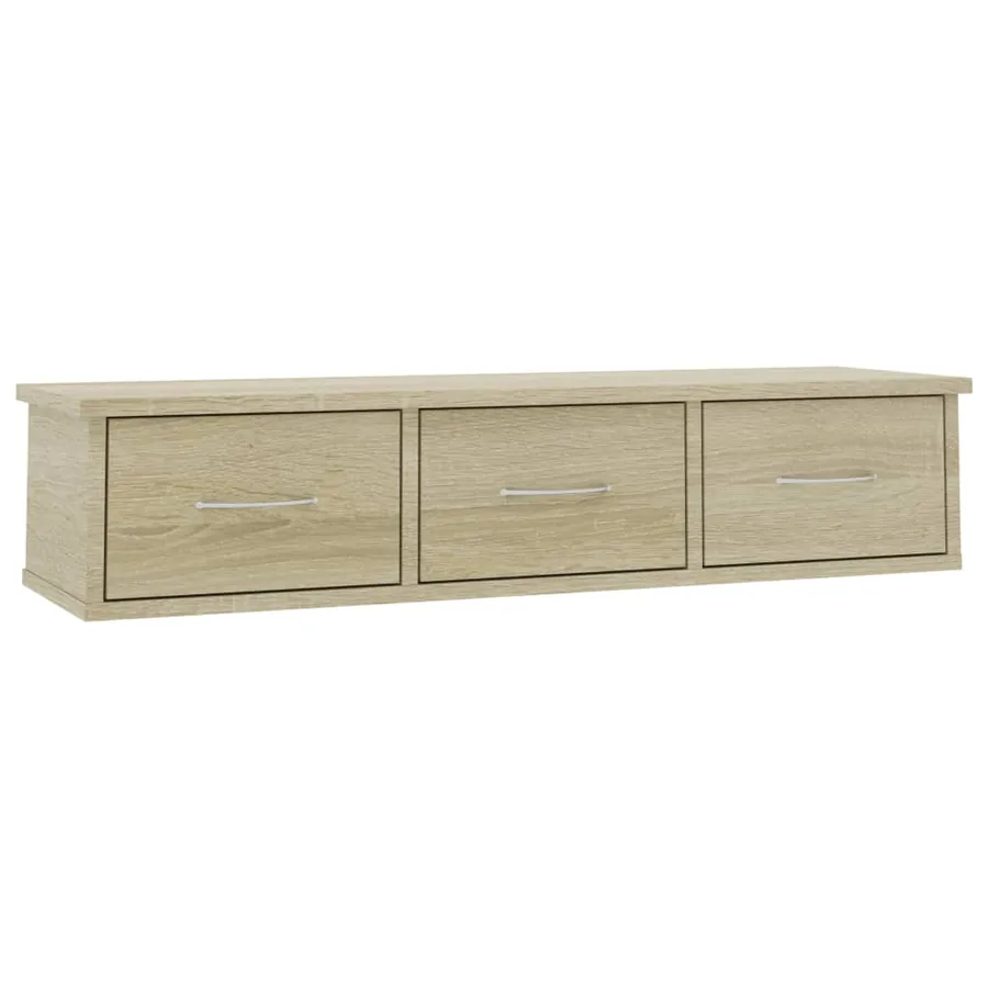 Étagère murale avec tiroirs Chêne sonoma bois d'ingénierie - 2