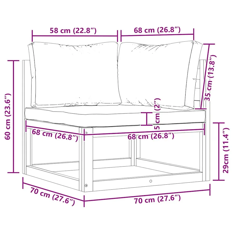 Canapés d'angle sectionnels 2 pcs avec coussins Blanc crème - 12