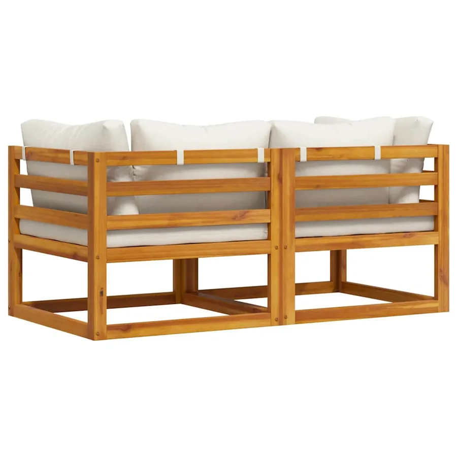 Canapés d'angle sectionnels 2 pcs avec coussins Blanc crème - 8