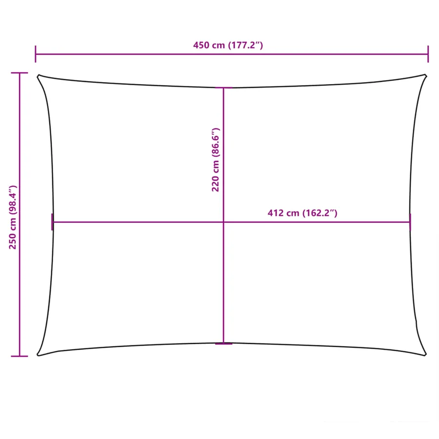 Voile de parasol tissu oxford rectangulaire 2,5x4,5m anthracite - 10