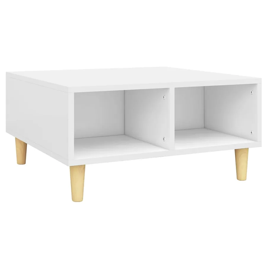 Table basse blanc 60x60x30 cm bois d'ingénierie - 2