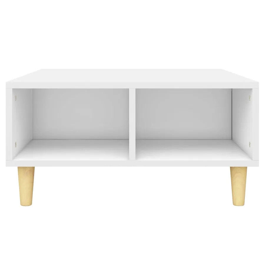 Table basse blanc 60x60x30 cm bois d'ingénierie - 4