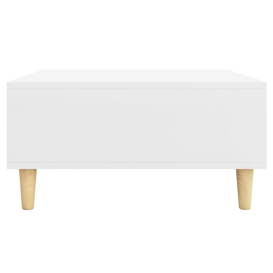 Table basse blanc 60x60x30 cm bois d'ingénierie - 5