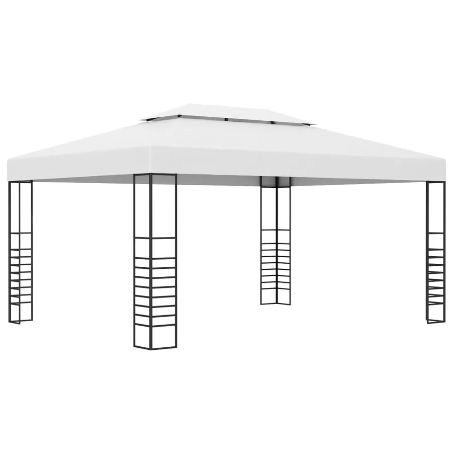 Tonnelle avec guirlande lumineuse à LED 4x3x2,7 m Blanc - 3