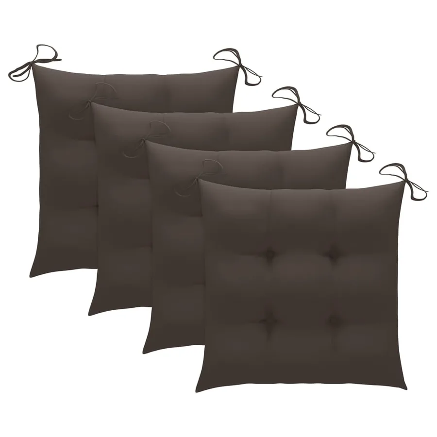 Chaises pliables de jardin avec coussins lot de 4 Teck solide - 30