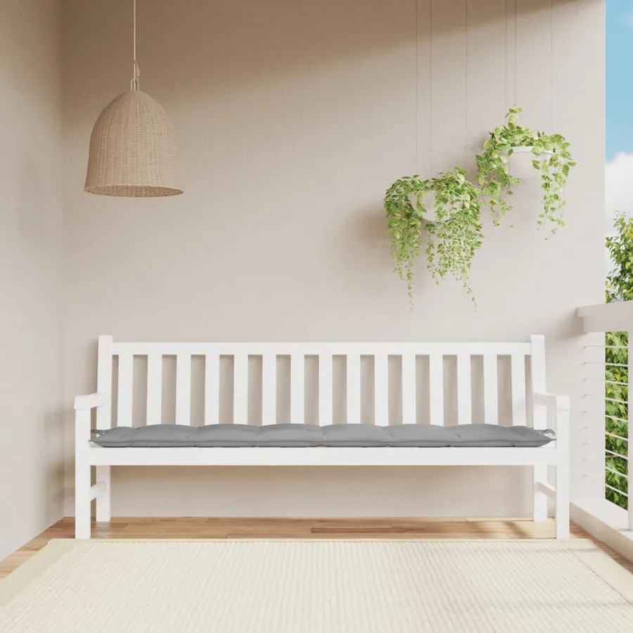Coussin de banc de jardin gris 200x50x7 cm tissu oxford