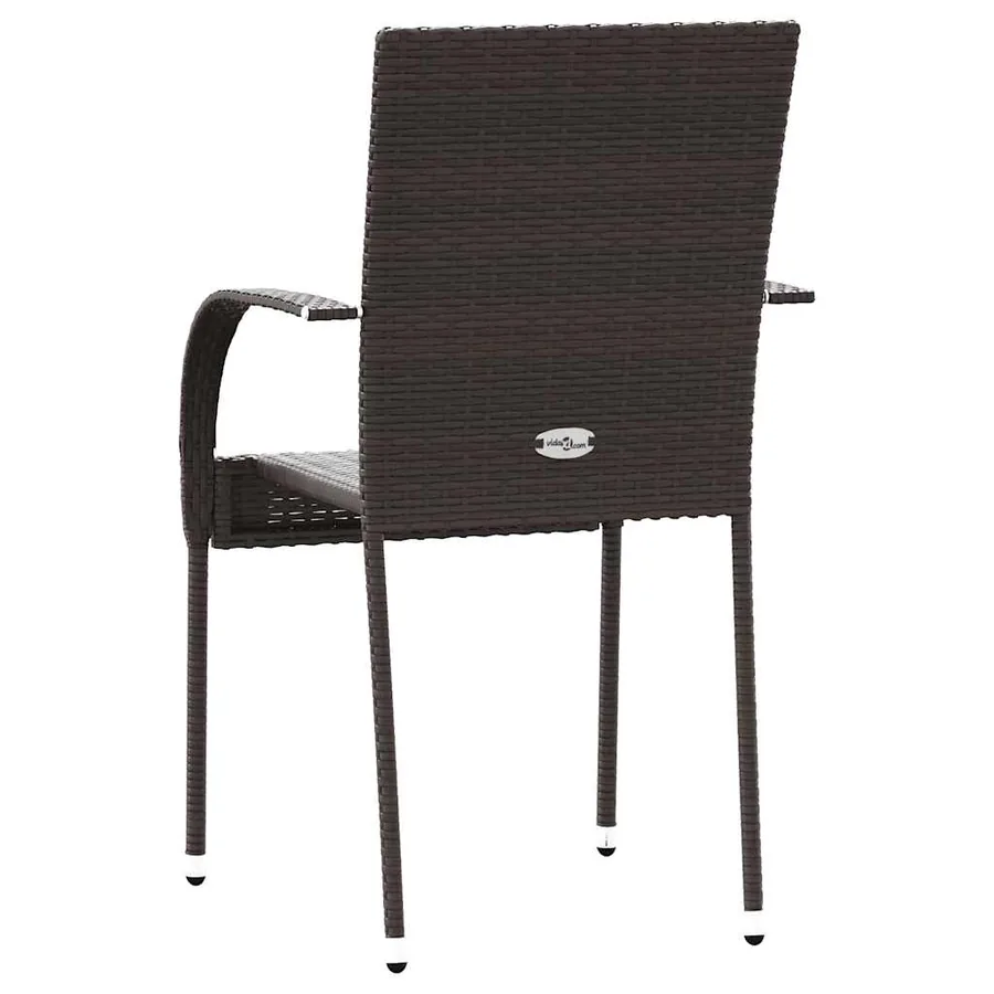 Chaises empilables d'extérieur lot de 4 Résine tressée Marron - 6