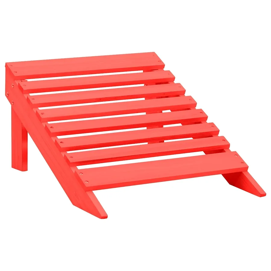 Chaise de jardin Adirondack avec pouf Bois de sapin Rouge - 7