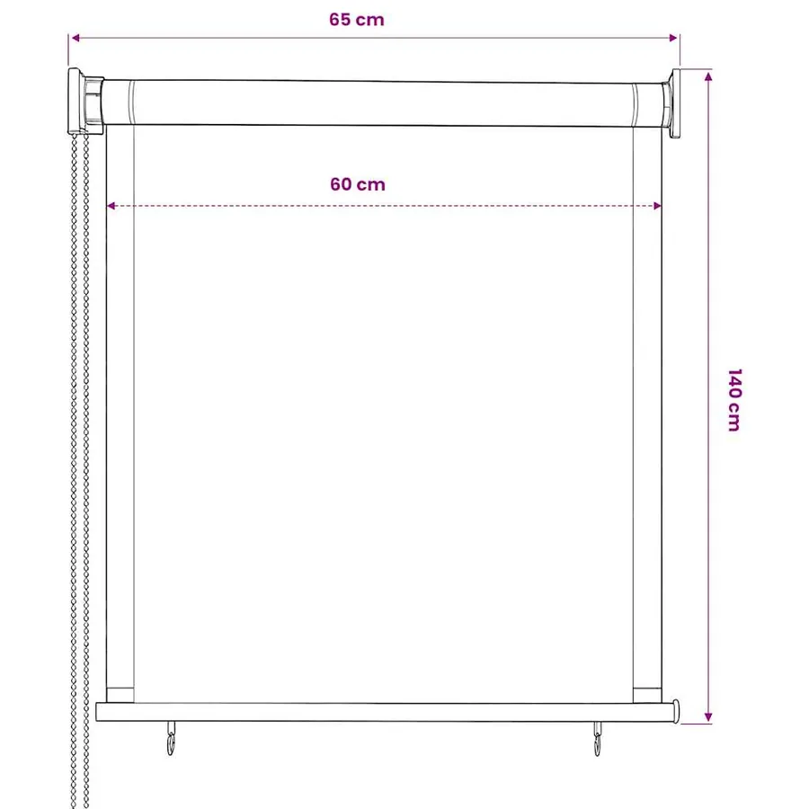 Store roulant d'extérieur 65 (l) x 140 (H) cm anthracite - 6