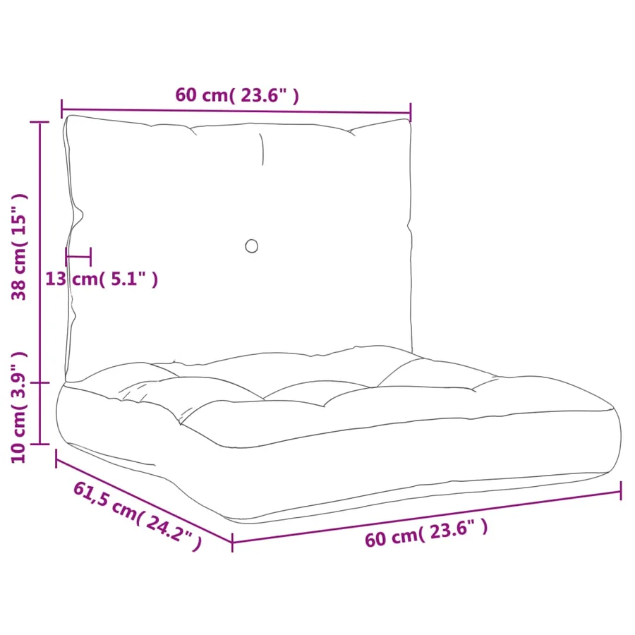 Coussins de palette lot de 2 bleu tissu - 10