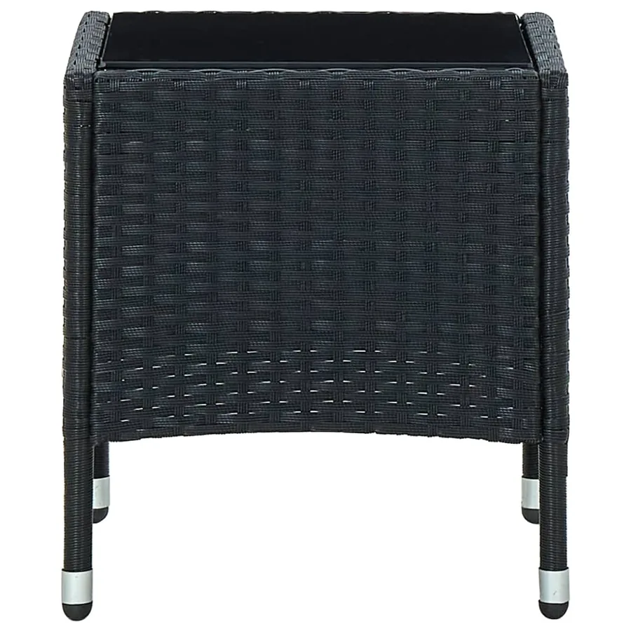 Table de jardin Noir 40x40x45 cm Résine tressée - 2