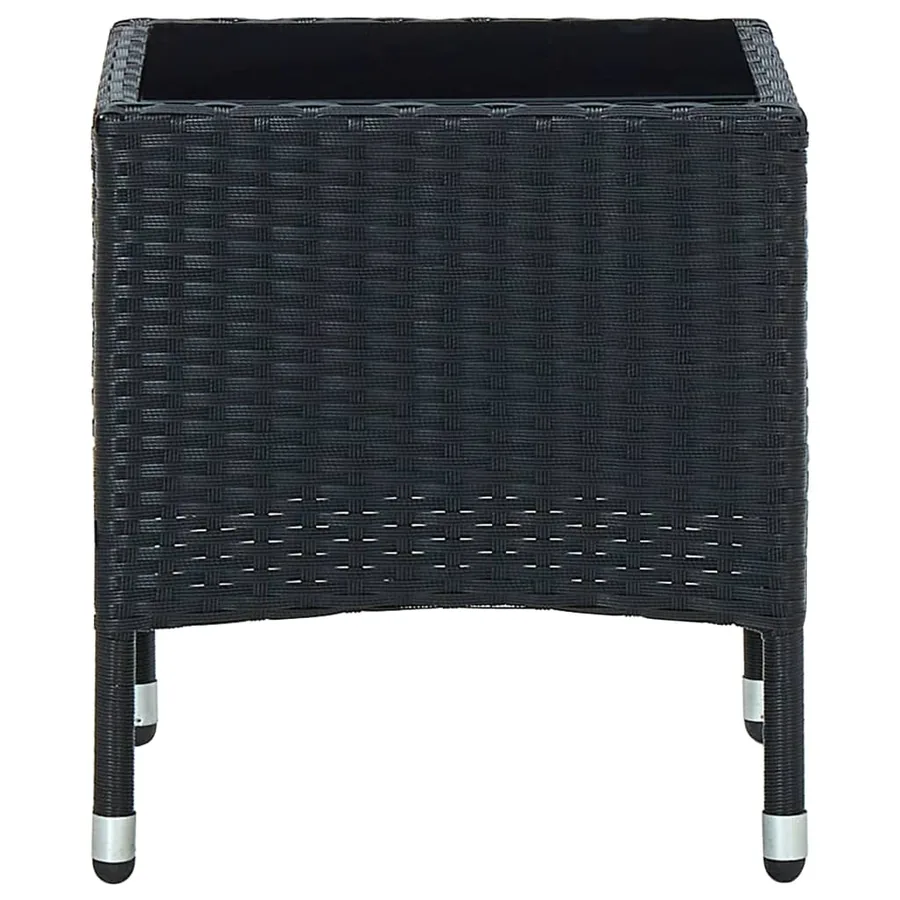 Table de jardin Noir 40x40x45 cm Résine tressée - 3