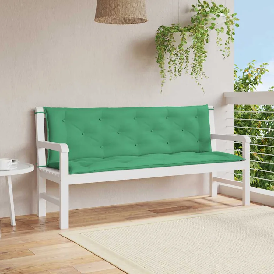 Coussin de banc de jardin vert 150x(50+50)x7 cm tissu oxford