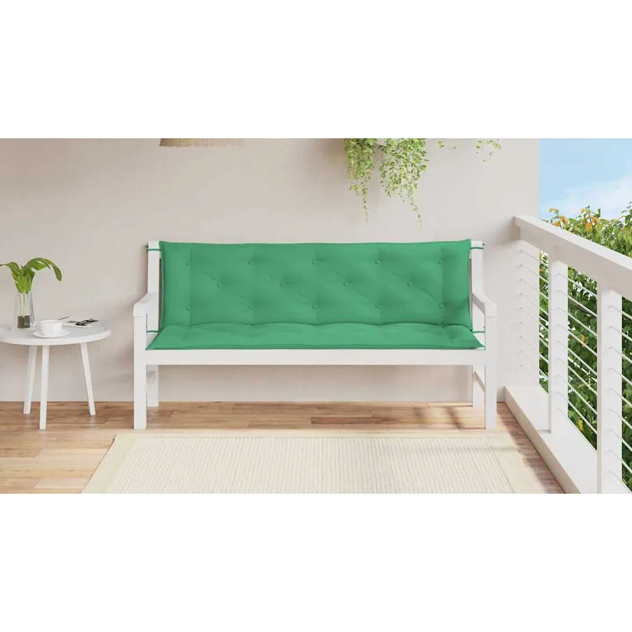 Coussin de banc de jardin vert 150x(50+50)x7 cm tissu oxford - 3