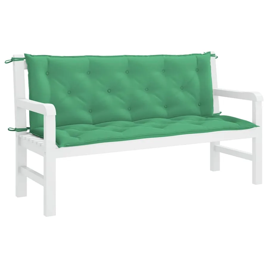 Coussin de banc de jardin vert 150x(50+50)x7 cm tissu oxford - 4