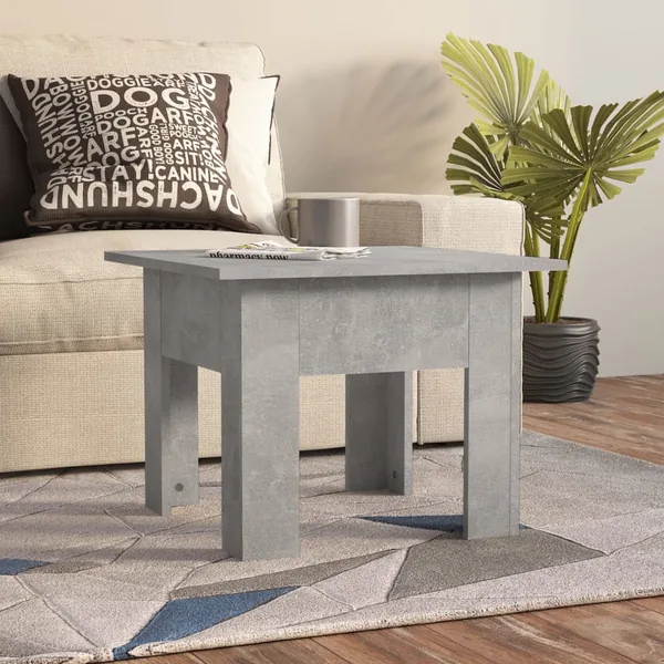 Table basse gris béton 55x55x42 cm bois d'ingénierie