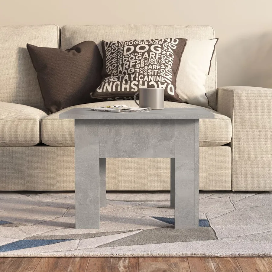 Table basse gris béton 55x55x42 cm bois d'ingénierie - 3