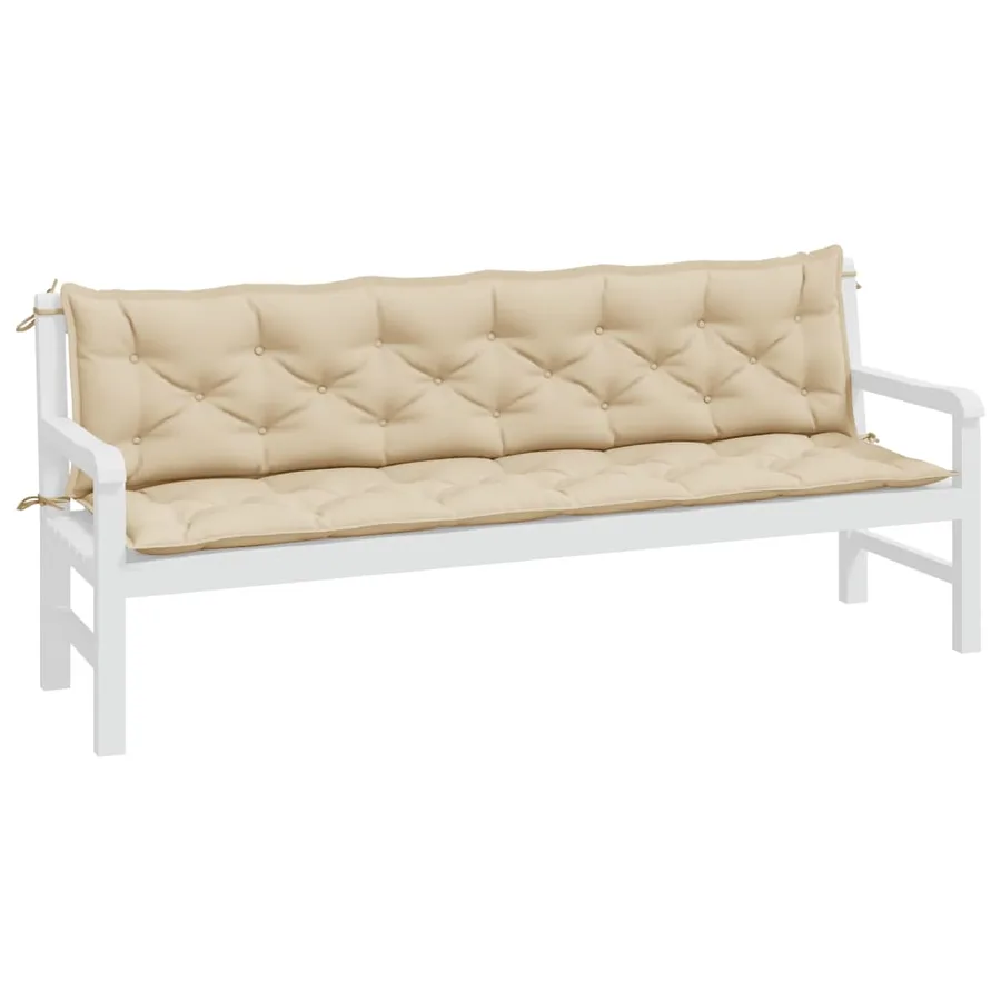 Coussins de banc jardin lot de 2 beige 200x50x7 cm tissu Oxford - 3