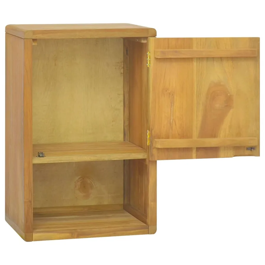 Armoire murale de salle de bain 45x30x70 cm Teck solide - 3