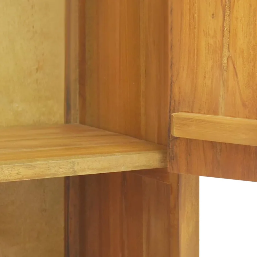 Armoire murale de salle de bain 45x30x70 cm Teck solide - 8