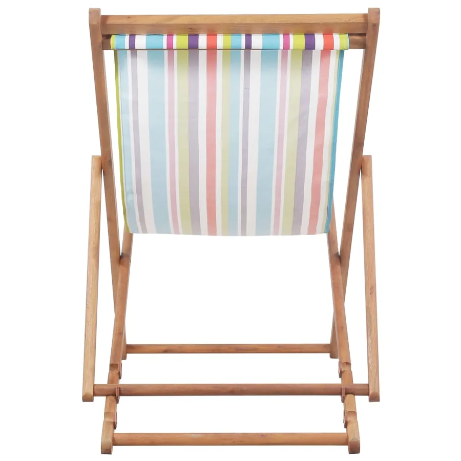Chaise pliable de plage Tissu et cadre en bois Multicolore - 2