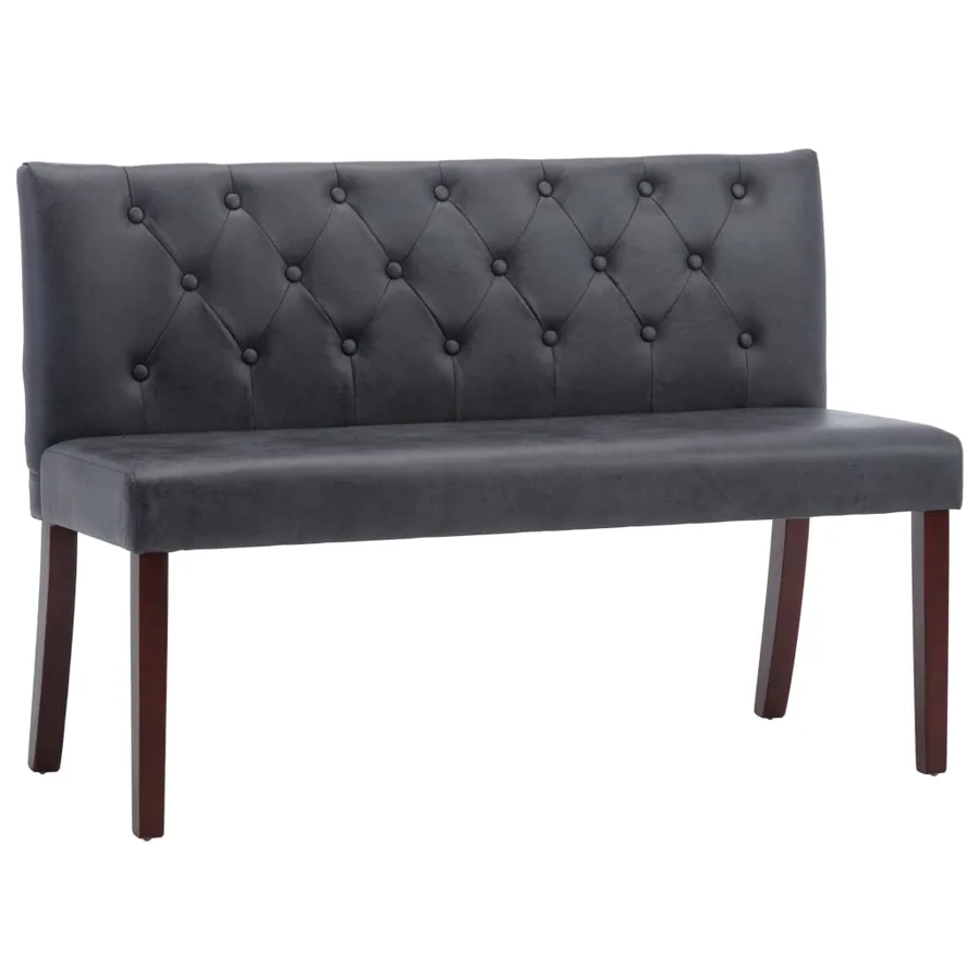 Banc 120 cm Gris Similicuir daim - 2